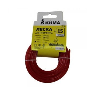 Леска для триммера звездочка KUMA 3,0мм, 15м
