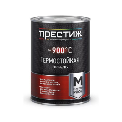 Эмаль термостойкая до 700С черная 0,4кг Престиж