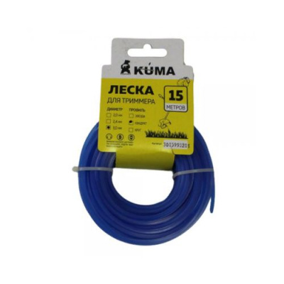Леска для триммера скрученный квадрат KUMA 3,0мм, 15м