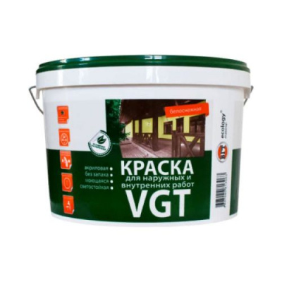 Краска вд моющаяся для нар.внутр.работ Белоснежная ВГТ ВД-АК 1180 7кг