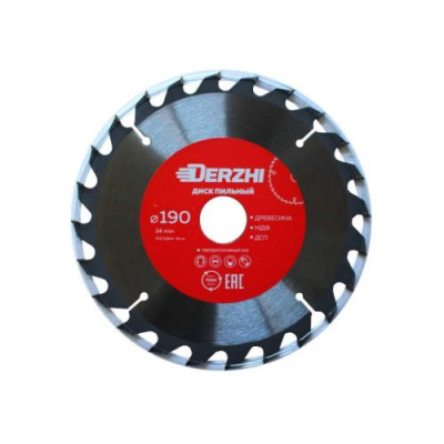 Диск пильный по дереву DERZHI 190x30 мм 24 зуба, кольцо 2030