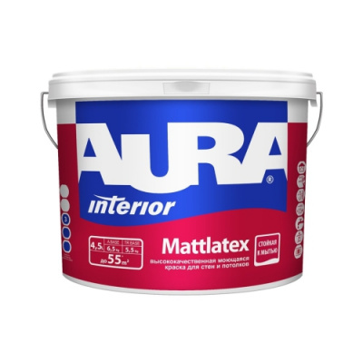 Краска вд моющаяся для стенпотолков AURA MATTLATEX  4,5 л
