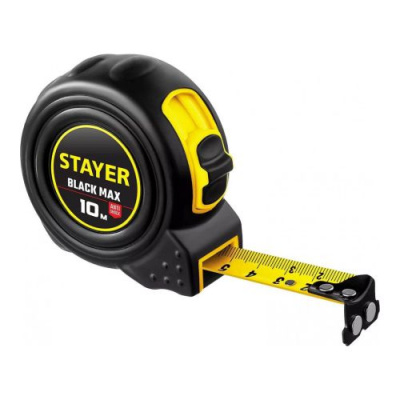 Рулетка 10м х 25мм STAYER BlackMax с двумя фиксаторами 3410-010_z02