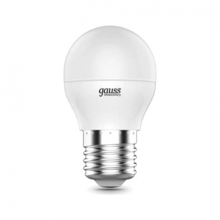 Лампа светодиодная LED 6 Вт 3000К теплая Е14 Шар Gauss