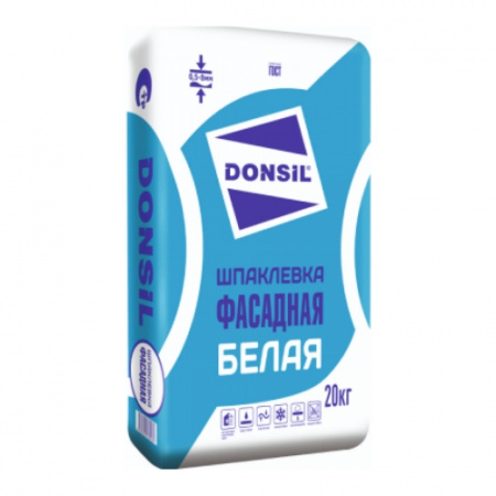 Шпатлевка фасадная белая DONSIL 20 кг (64 шт) – купить в Хозторг