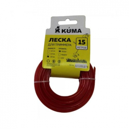Леска для триммера звездочка KUMA 3,0мм, 15м