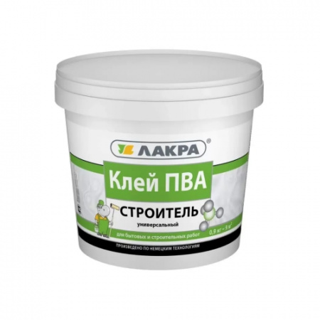 Клей ПВА ЛАКРА универсальный  строитель 0,9 кг