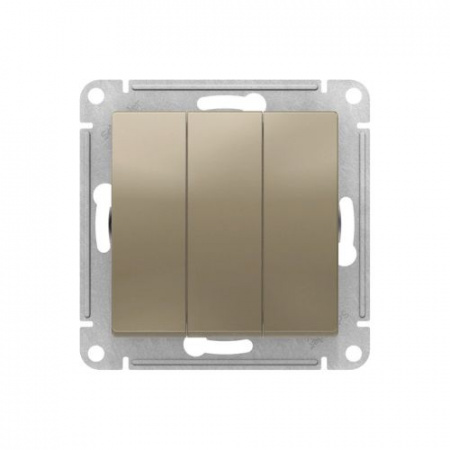 Выкл. 3-кл. ATLASDESIGN сх.1+1+1 10АХ Шампань (ATN 000531)