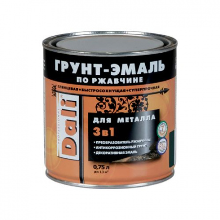 Грунт-эмаль по ржавчине БЕЛАЯ RAL 9010 0,75 л DALI